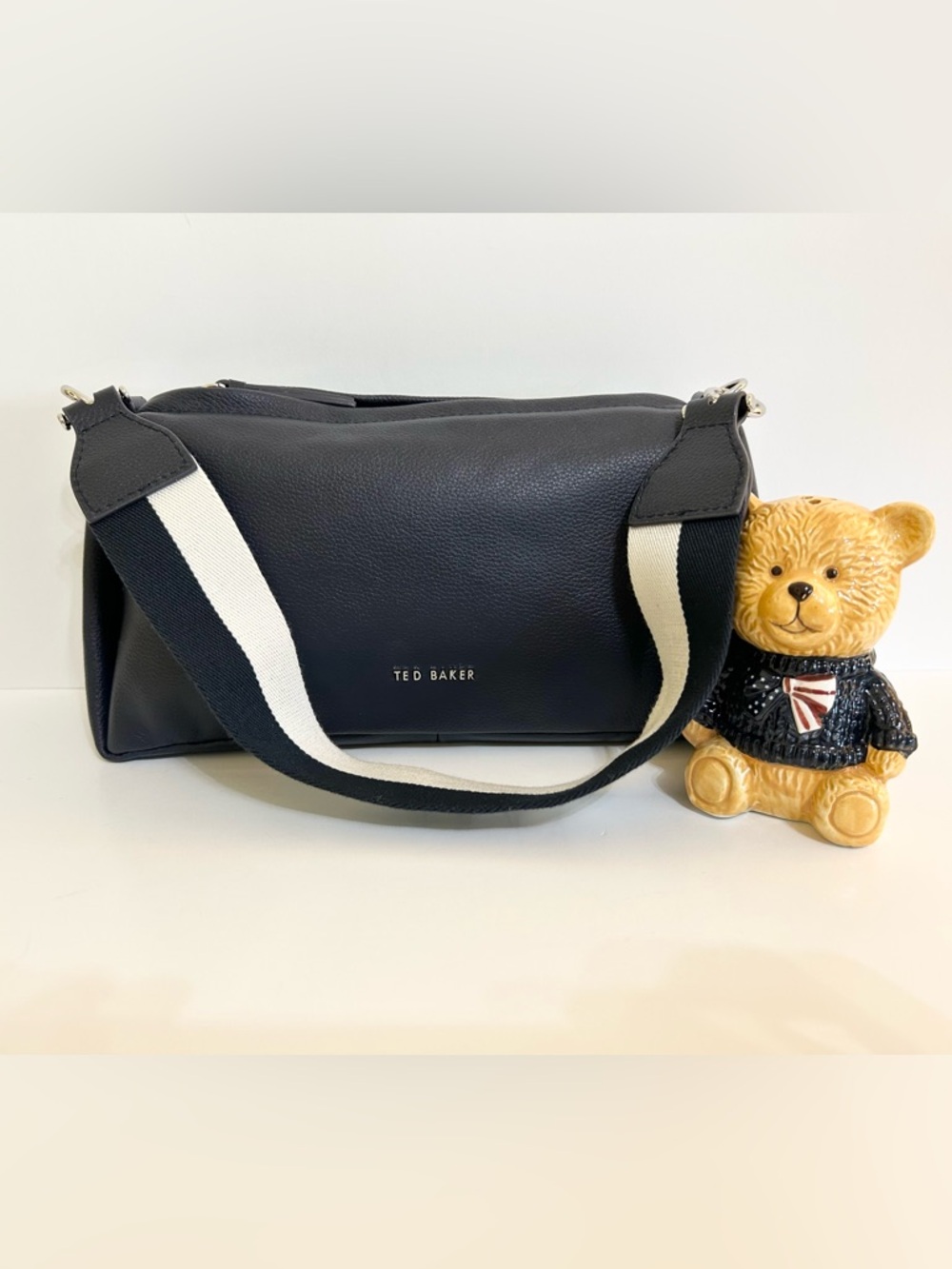 Ted Baker Navy Blue Shoulder Crossbody Zipper Bag Interchangeable Straps